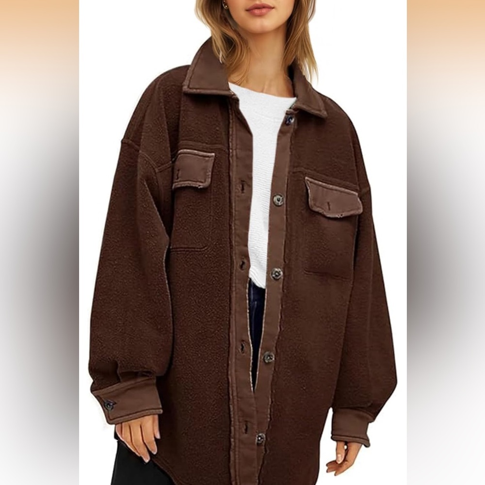 Womens Oversized Shacket with Pockets